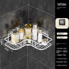 Bathroom Storage Rack Toilet Washroom Wall-Mounted Hole-Free Multi-Functional Iron Mesh Long Strip Organizer