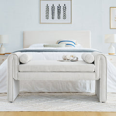Bedroom storage stool, linen storage stool, large storage space, 50.39 inches white