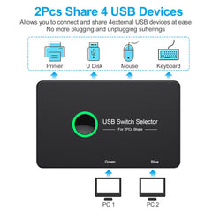 USB 3.0 Switcher 4-port 2-port Computer Peripheral Switcher Adapter USB Hub KTV Switcher