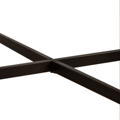 Modern Thread Design Round Coffee Table MDF Table Top with Cross Legs Metal Base(Set of 2 pcs )