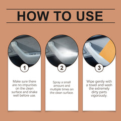 Car Interior Cleaning Agent, Leather Fabric Plastic Effective Cleaning And Stain Removal Cleaner