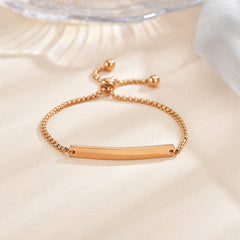 Stainless steel personalized engraved three color curved bracelet simple and personalized women's bracelet