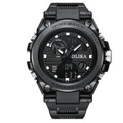 Men's dual display waterproof electronic watch, outdoor sports timing multifunctional quartz electronic watch, shock resistant student watch