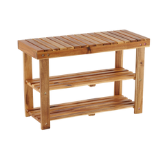 Acacia Wood Shoe Rack Bench Strong Weight Bearing Upto 200 LBS Best Ideas For Entryway Frontdoor Bathroom, Natural Color.