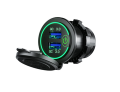 36W QC 3.0 Touch Switch Waterproof Universal Motorcycle Car Truck Boat Dual USB Charger Socket For Phone Tablet Camera GPS DVR