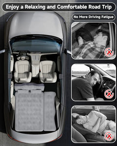 Umbrauto 29.53in/75cm Wide Car Air Mattress – Inflatable SUV, Truck & Van Back Seat Camping Bed with Pump & Pillows, Gray