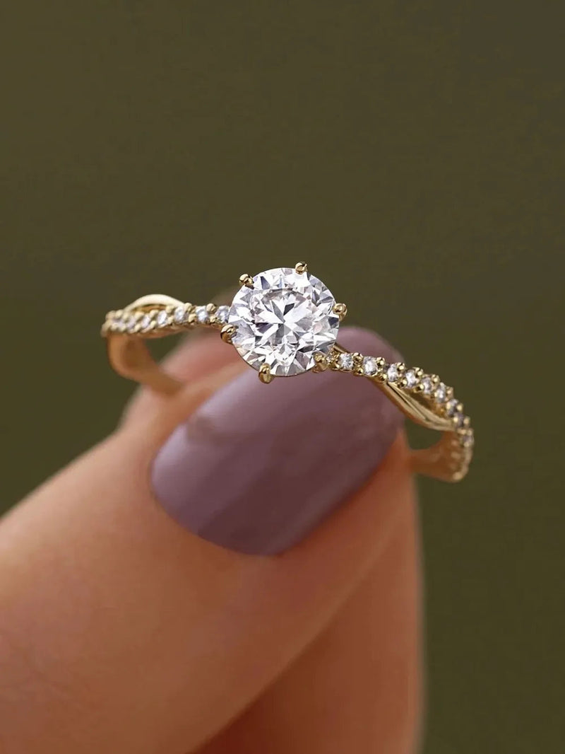 925 Sterling Silver Inlaid Zircon Ring