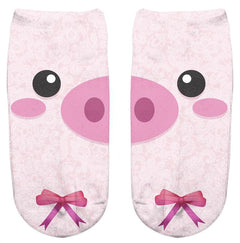 Thin 3D Digital Animal Printed Women's Socks Shallow Socks Adult Invisible Socks