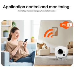 Automatic Smart Cat Litter Box, Large Capacity Self-Cleaning Litter Box with Infrared/Gravity/Ambient Light Function(Model B)