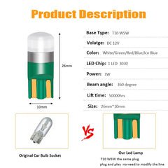 10PCS T10 W5W Led 3030 1SMD Wedge Bulb Auto Dome Reading Car Light Sidemarker Sidelight Parking Lights 194 168 Lamp Bulbs