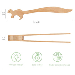 Kitchen and Home Good Items Squirrel Toast with Pine Wood Squirrel Baked Bread Pliers