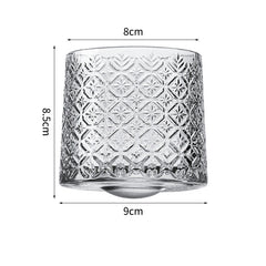 Hand drawn rotating glass cups multiple multi-purpose whiskey glasses rotating glass cups