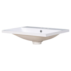 24" Bathroom Vanity Top Only White Basin 3-Faucet Holes  4" Faucet Available Ceramic