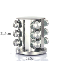 Kitchen articles rotating seasoning rack domestic rotating seasoning tank stainless iron spices seasoning box set
