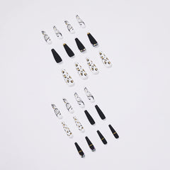 Butterfly Wearing Leopard-Print Nail Piece Scrub Manicure Wearing Nail Patch With Drill Nail Patch