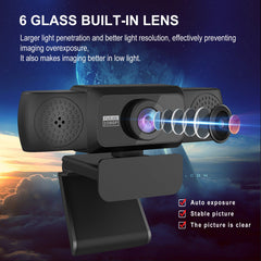 1080P high-definition computer camera with 360 degree rotatable video conferencing and live streaming of online courses