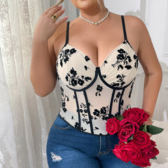 Low cut fishbone waistband backless French style camisole top