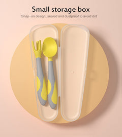 Spoon For Baby Utensils Set Auxiliary Food Silicone Gel Spoon Baby Learn To Eat Training Bendable Soft Spoon Children Tableware