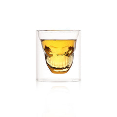 Double layered skull glass, creative bar glass, transparent insulated water glass, skull glass, beer glass, imprisoning pirates