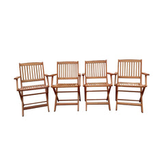 Foldable Patio Dining Set 4 Folding Chairs Indoor and outdoor universal Teak