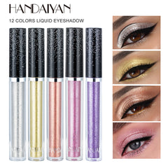 HANDAIYAN 12 Color Single Diamond Liquid Eye Shadow Psychedelic Pearly Shiny Eye Shadow Lying Silkworm Tear Makeup Eye Shadow Liquid