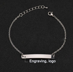 Stainless steel personalized engraved three color curved bracelet simple and personalized women's bracelet