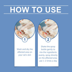 Cat Skin Care Spray, Gentle Cleaning Care Pet Skin Discomfort Body Care