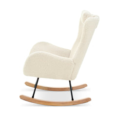 Rocking Chair - with rubber leg and cashmere fabric suitable for living room and bedroom