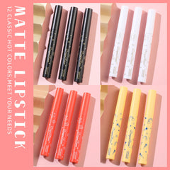 Crayon Lipstick Milk Tea Color Red Bean Paste Color Lip Liner Student Velvet Lipstick Pen Matte Lipstick