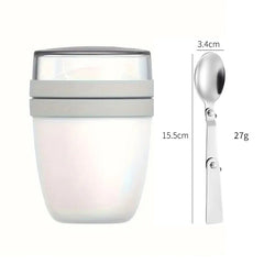 Portable Yogurt Cereal Cups with Lids. Ideal for Overnight Oats, DIY Salads & Parfaits. Great for Breakfast or Lunch