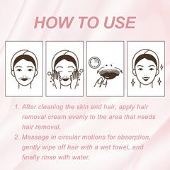 Ouhoe Peach Hair Removal Cream Gentle Non-Irritant Cleaning Ladies Facial Lip Hair Quick Hair Removal Cream