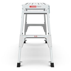 Aluminum Work Platform Large Size Step Stool Folding Portable Work Bench 40" Width Telescopic Feet 22" -27.5" Height Adjustable