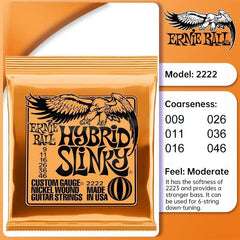 6 sets of Ernie Ball Slinky guitar strings (models 2003, 2215, 2223, 2221, nickel - wound) for electric & acoustic guitars