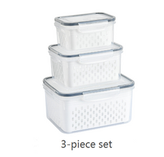 Kitchen food sealed preservation box fruit and vegetable drainage plastic storage box with lid