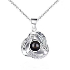 100 languages, I love you. Projection necklace, simple and fashionable, spiral pendant, collarbone chain