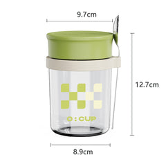 Glass oatmeal breakfast cup home milk cup with spoon bowl water cup with coffee cup