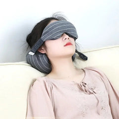 Portable type Eye Mask 2-in-1 Neck Pillow Sweat Cloth Foam Particle Eye Mask Pillow Car Travel Leisure Nap Pillow