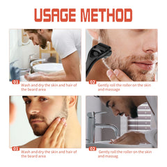 Beard Bushy Roller, Strong Root Moistens Soft Light For Men Nourishing Bushy Growing Beard Comb