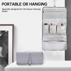 Large - capacity dustproof travel bag for Dyson Pre - Styling Dryer, fits curling barrels.