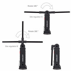 Foldable Flexible Hand Torch Work Light Magnetic Inspection Lamp COB LED Flashlight  Built in Battery USB Charging Port