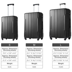 Hardshell Luggage Spinner Suitcase with TSA Lock Lightweight Expandable 28'' (Single Luggage) Black + ABS + 28 Inch