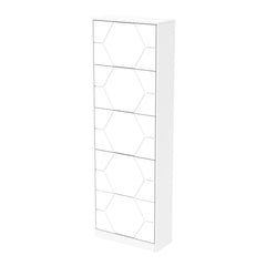 Shoe Storage Cabinet for Entryway, 5 Tiers Shoe Organizer with Carved Panels, Carving Shoe Closet,Vertical Shoe Cabinet
