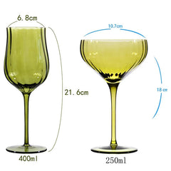 4/2/1Pcs Creative French Medieval Red Wine Glass Hand Blown Margarita Cocktail Goblet Glass Cup Dense Edges Vintage Flower Bloom