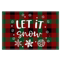 Christmas Tree Elk Printed Meal Mat Christmas Striped Checkered Table Mat White Hemp Western Food Mat