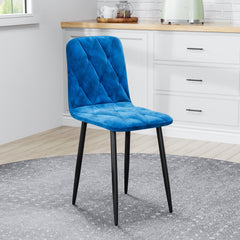 Dining Chairs Set of 4, Modern Kitchen Dining Room Chairs, Velvet Dining Chair Upholstered Cushion Seat and Sturdy Metal Legs