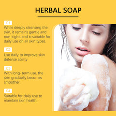 Turmeric Herbal Beauty Soap Deep Cleansing Moisturizing Refreshing Oil Control Body Care Bath Soap
