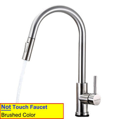 304 stainless steel kitchen faucet, hot and cold water pull-out vegetable basin sink faucet