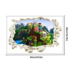 Minecraft run away My World Wall Stickers Living Room Children's Room Removable Decorative PVC Stickers