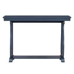 48-Inch Rustic Vintage Console Table --- Farmhouse Style Entryway Table with Open Shelf and Sturdy Construction (Navy)