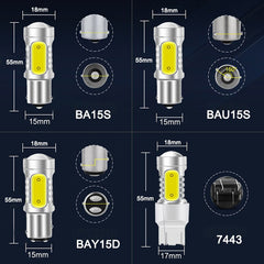NLpearl 2x Signal Lamp 1156 LED BA15S P21W BAU15S PY21W Auto Turn Signal Light 12V COB 1157 BAY15D P21/5W LED Brake Stop Lamps